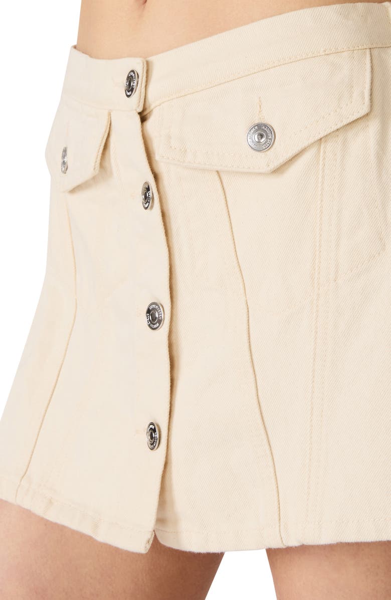 Steve Madden Rietta Button-Up Miniskirt, Alternate, color, Natural