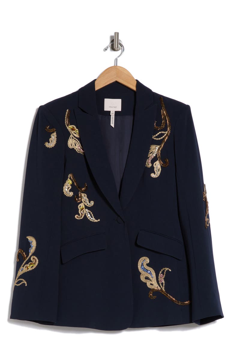 Cinq à Sept Cheyenne Paisley Embellished Blazer, Alternate, color, 