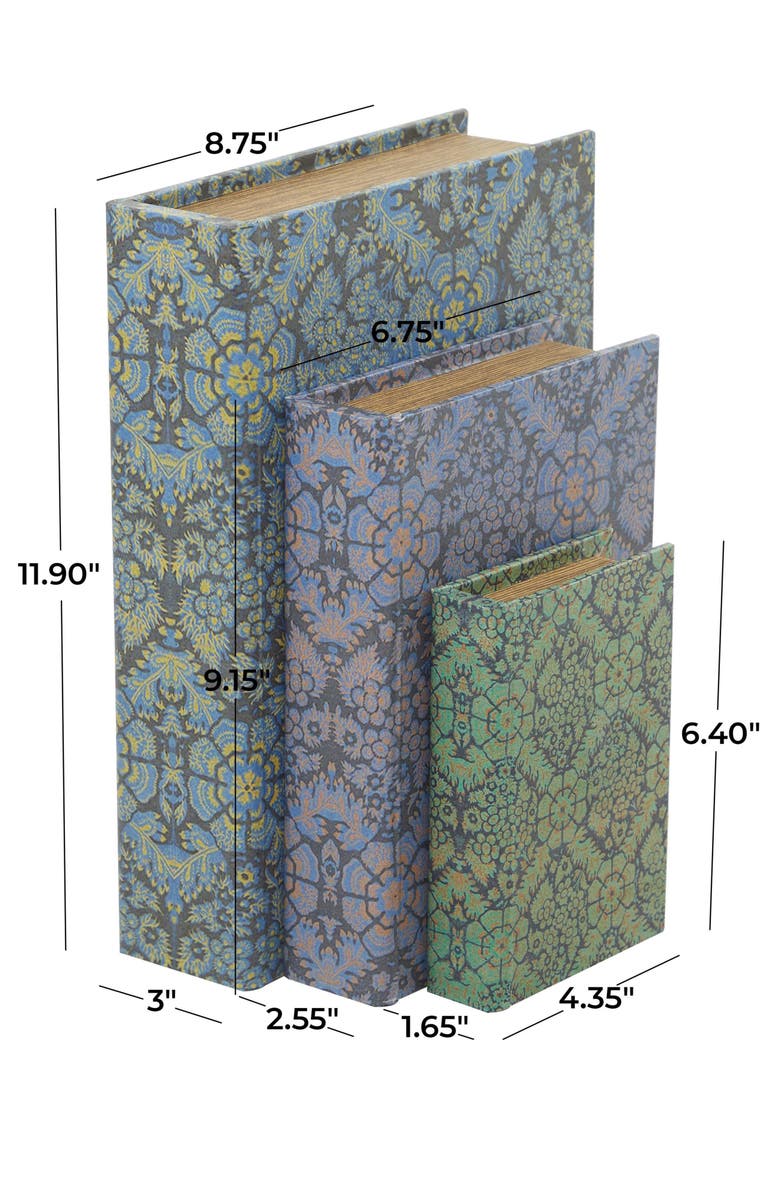 SONOMA SAGE HOME Set of 3 Faux Book Boxes, Alternate, color, Blue