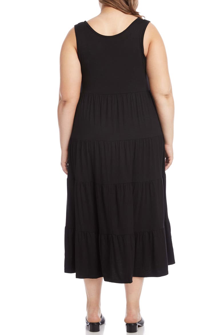 Tiered Midi Dress, Alternate, color, BLACK