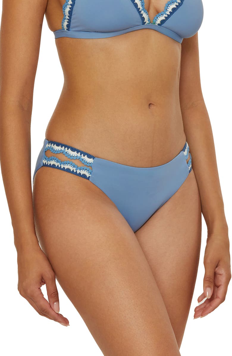 Lucky Brand Malaga Crochet Tab Bikini Bottoms, Alternate, color, Wisteria