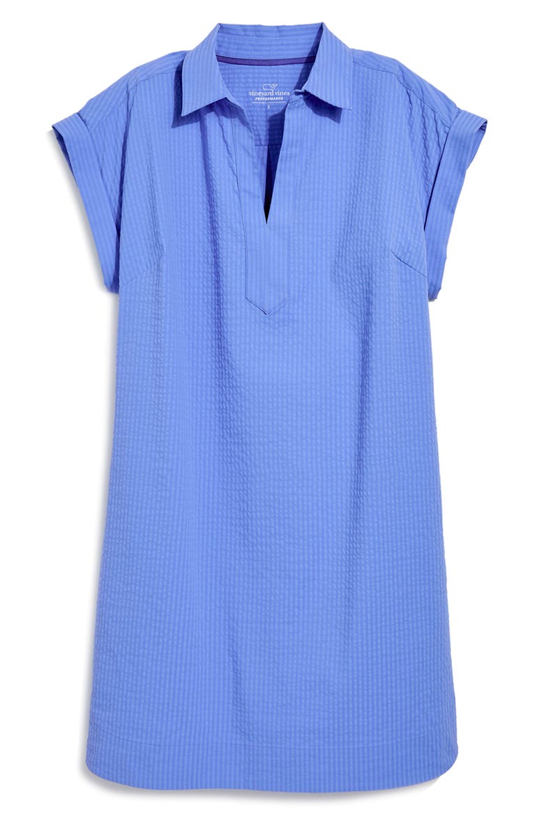 Margo Harbor Camo Print Seersucker Shirtdress, Alternate, color, STRIPE BREAKER BLUE