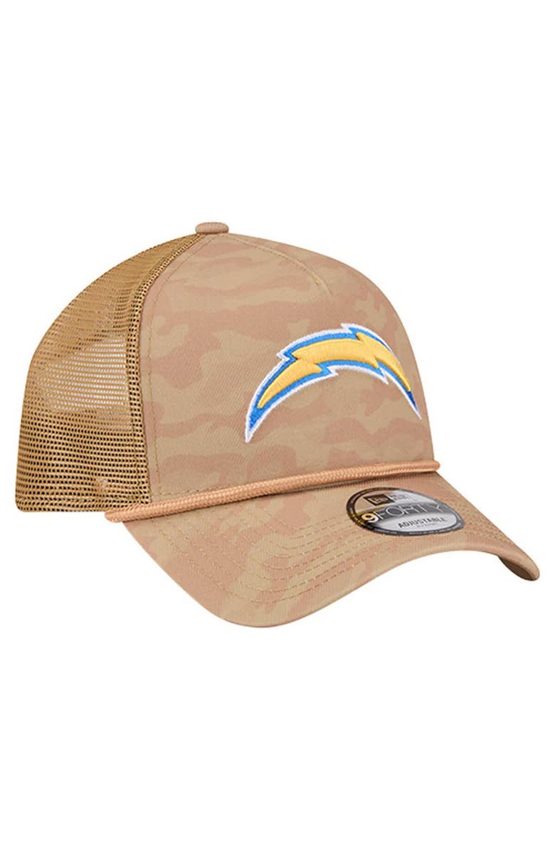 New Era Men's New Era Tan Los Angeles Chargers Wheat Camo 9FORTY Adjustable Hat, Alternate, color, Tan