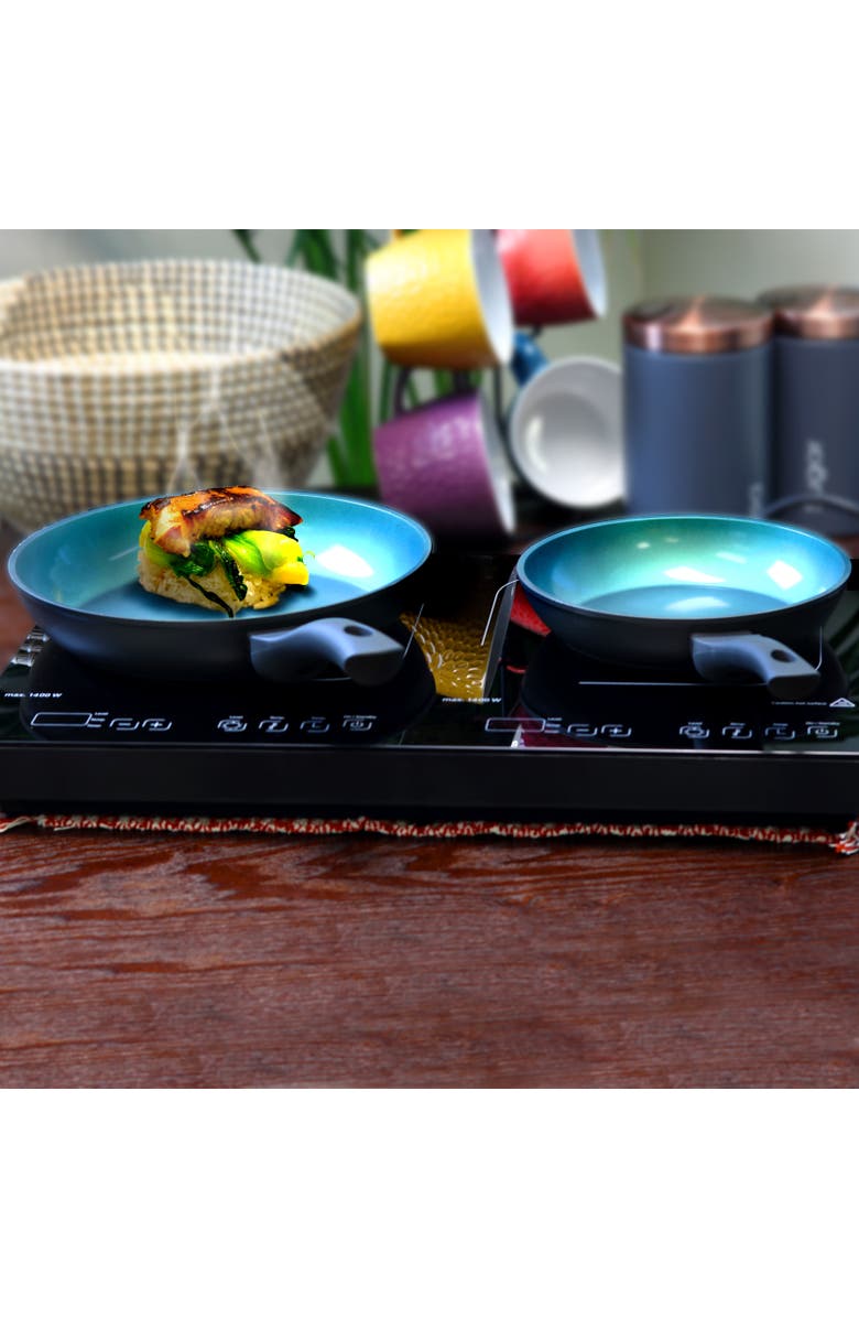 Gibson Home Equinox 2 Piece Ceramic Non-Stick Fry Pan Set, Alternate, color, Black