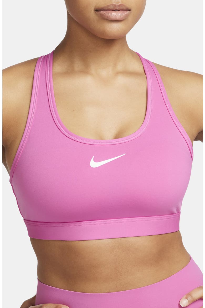Dri-FIT Swoosh Medium Support Padded Sports Bra, Alternate, color, 675 PLAYFUL PINK/ WHITE