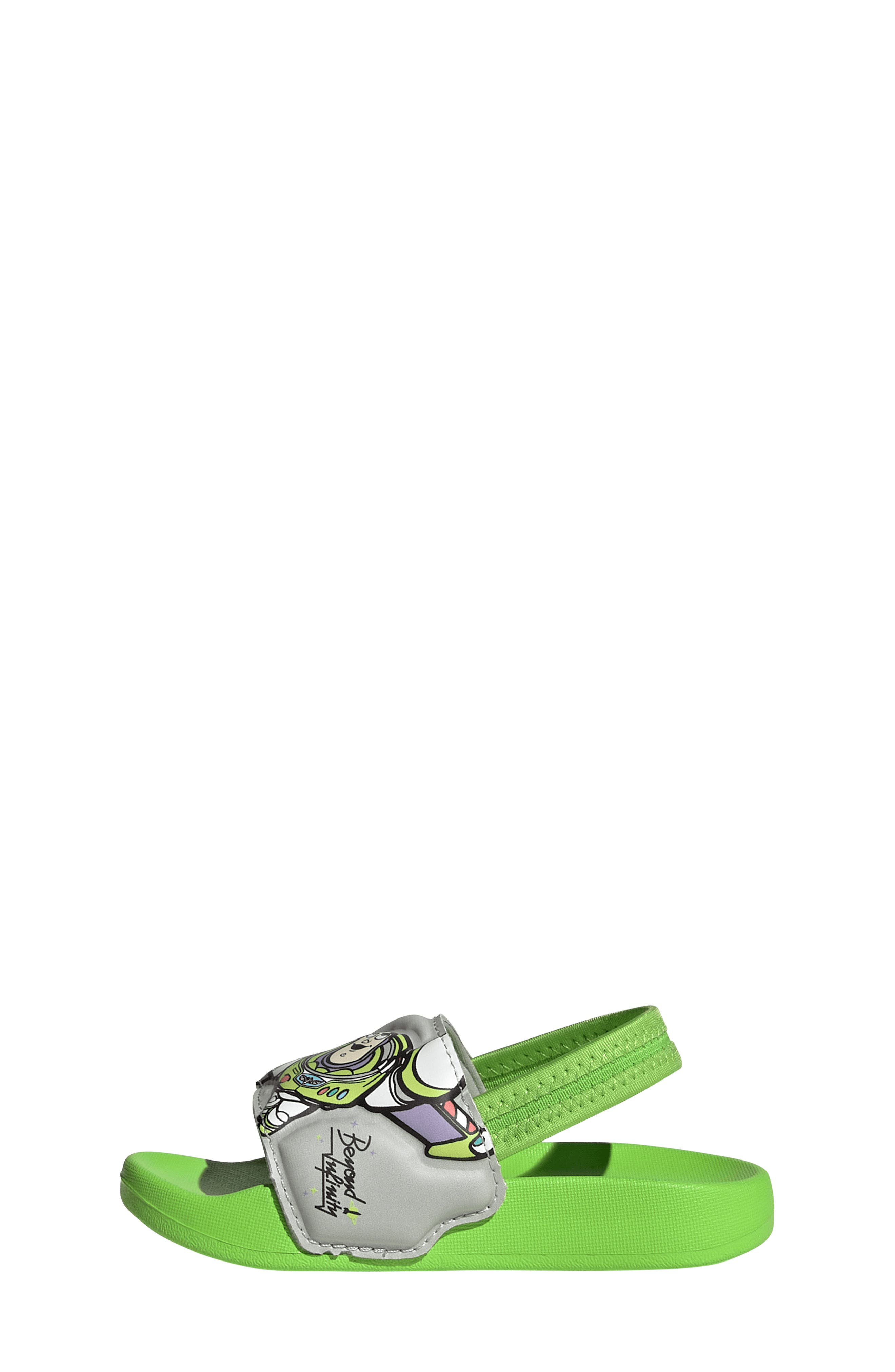 adidas x Disney Buzz Kids' Adilette Strap Sandal, Alternate, color, 