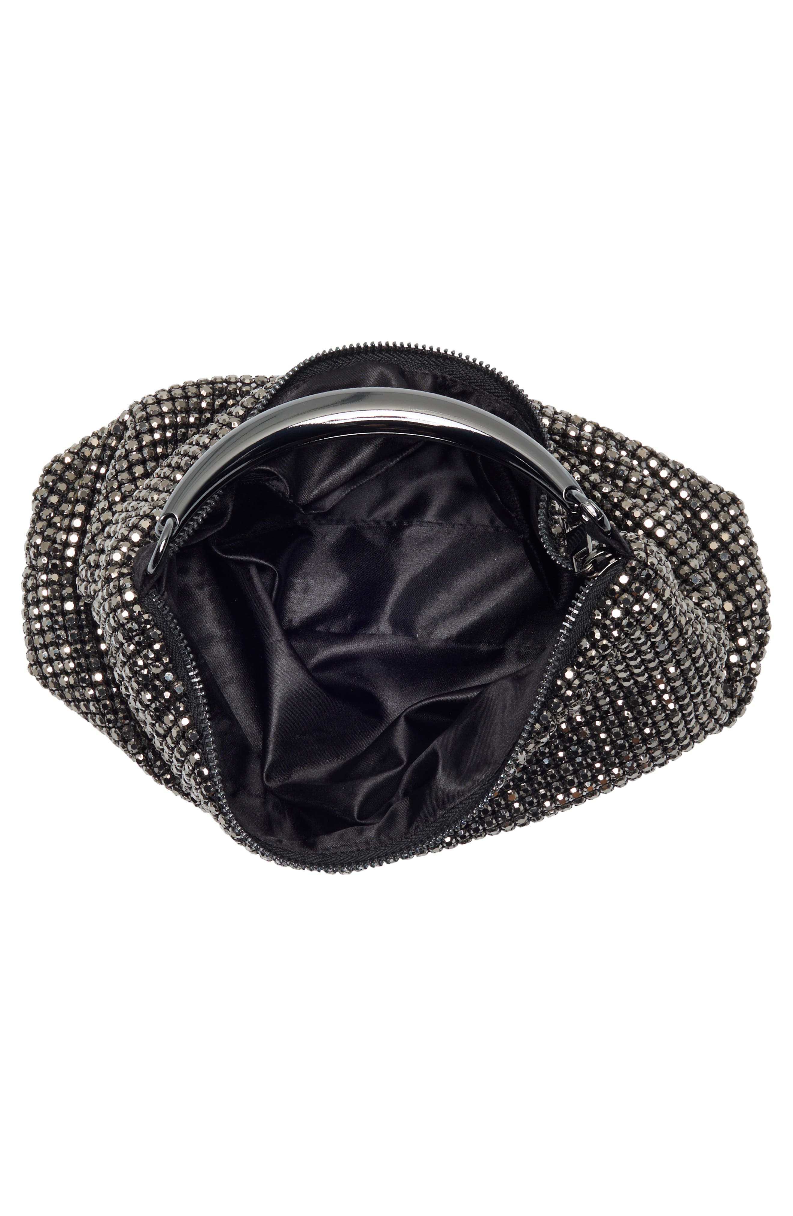 Rae Crystal Mesh Handheld Bag, Alternate, color, GUNMETAL