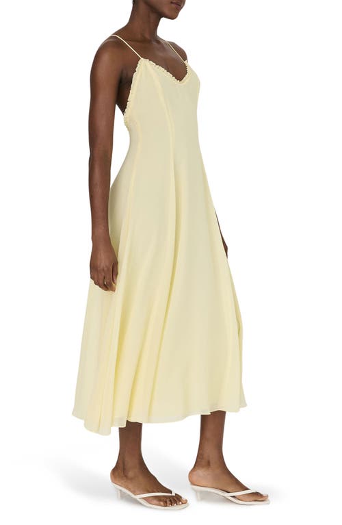 French Connection Raya Chiffon Midi Dress In Cornsilk Yellow
