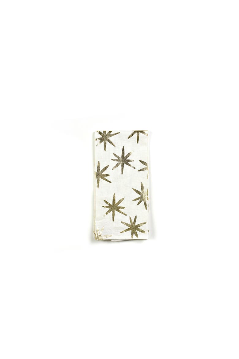 Gold Stars Large Hand Towel, Main, color, Yellow