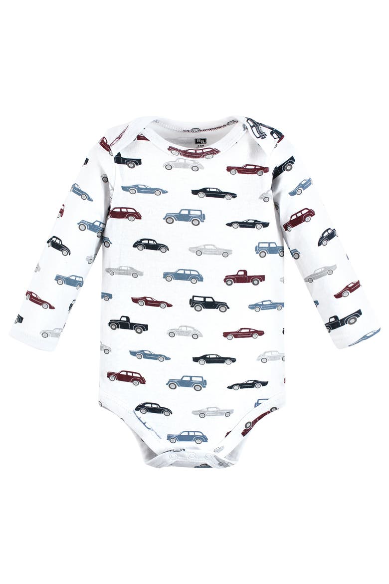 Everyday Long-Sleeve Cotton Babysuits Bundle of 5, Alternate, color, Cars