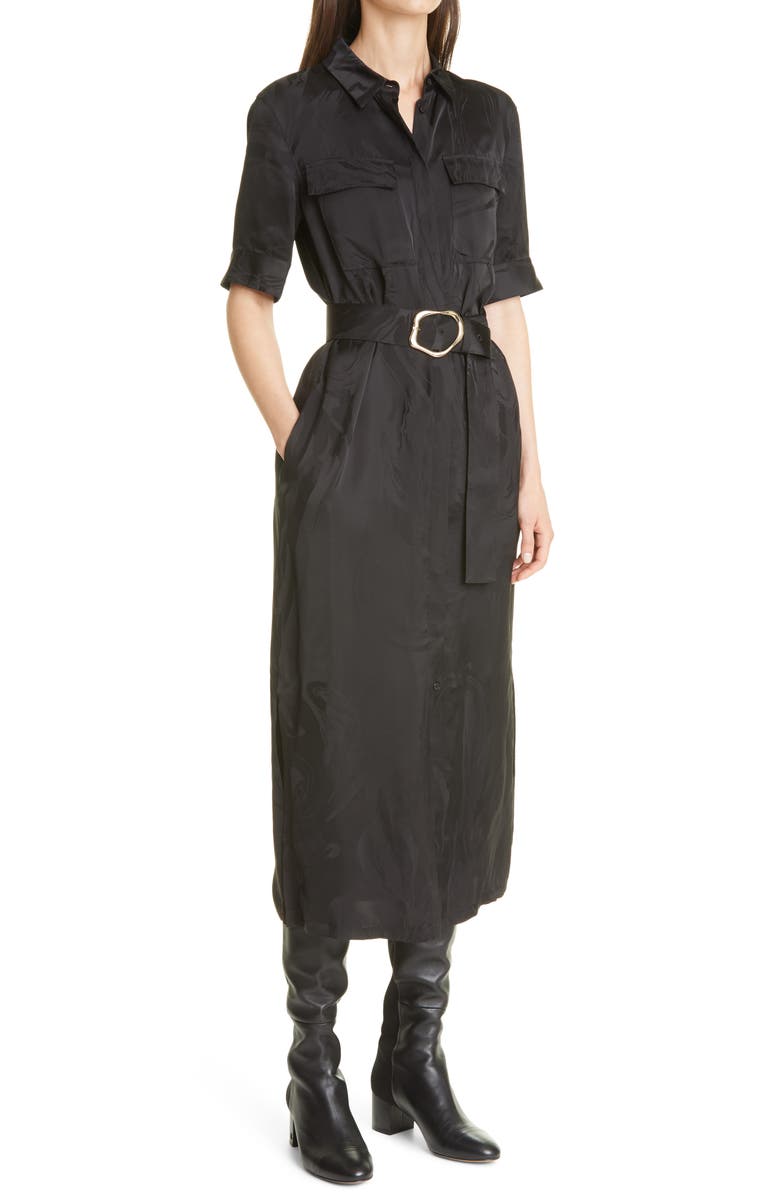 Lafayette 148 New York Doha Midi Shirtdress, Alternate, color, 