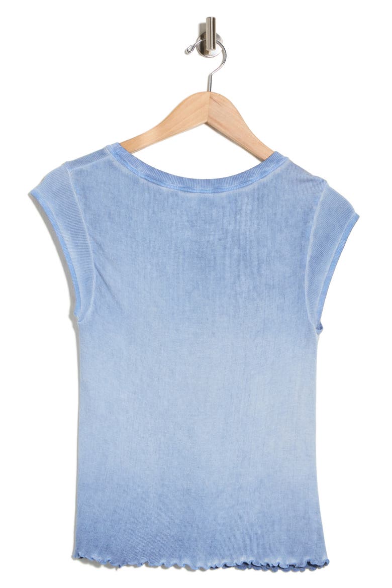 Double Point Short Sleeve Ribbed T-Shirt, Alternate, color, DARK DENIM