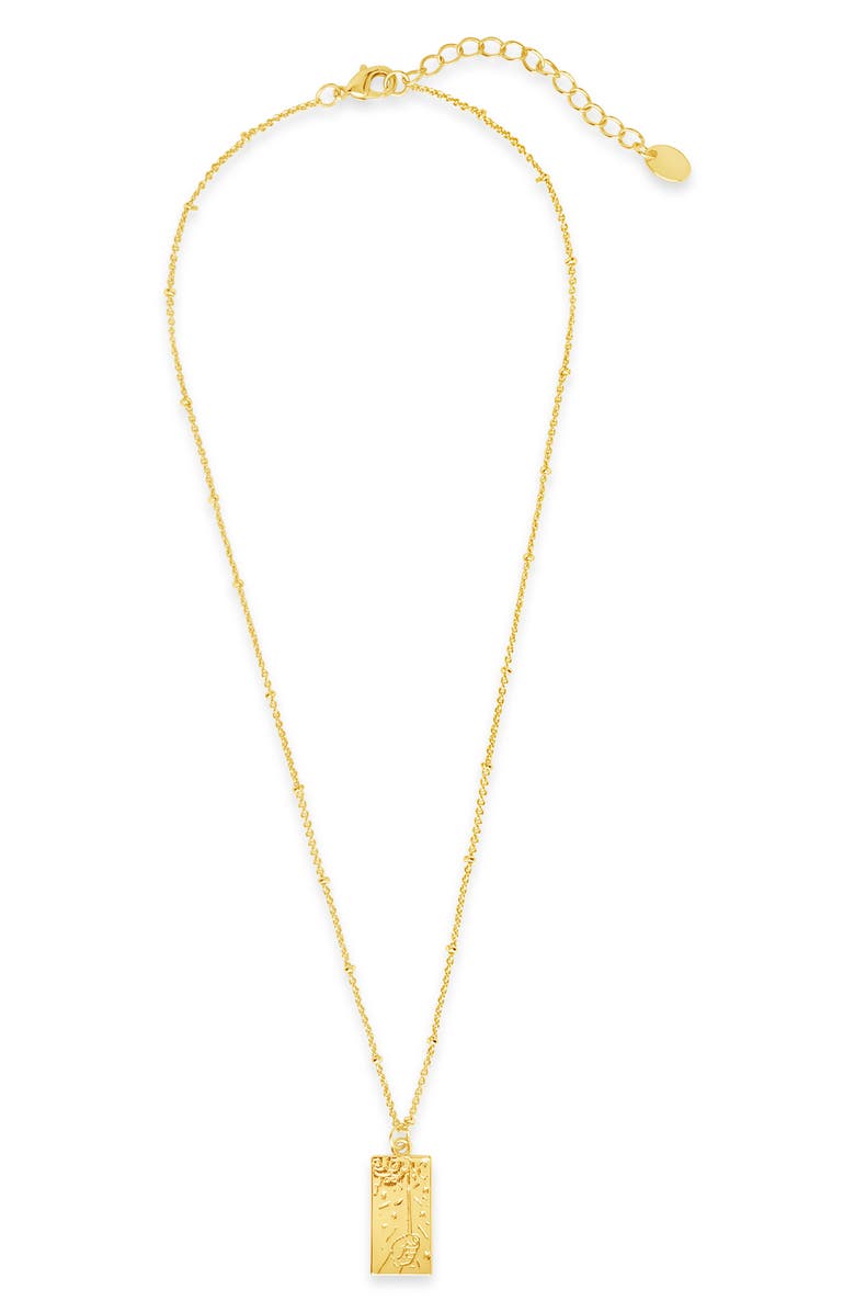 Sterling Forever The Magician Tarot Card Pendant Necklace, Main, color, Gold