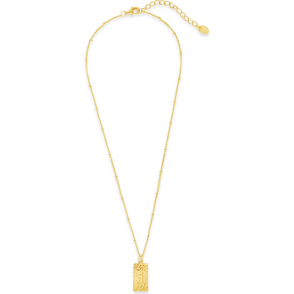 Sterling Forever The Magician Tarot Card Pendant Necklace In Gold