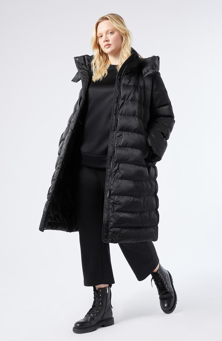 Marina Rinaldi Zina Long Puffer Coat, Alternate, color, Black