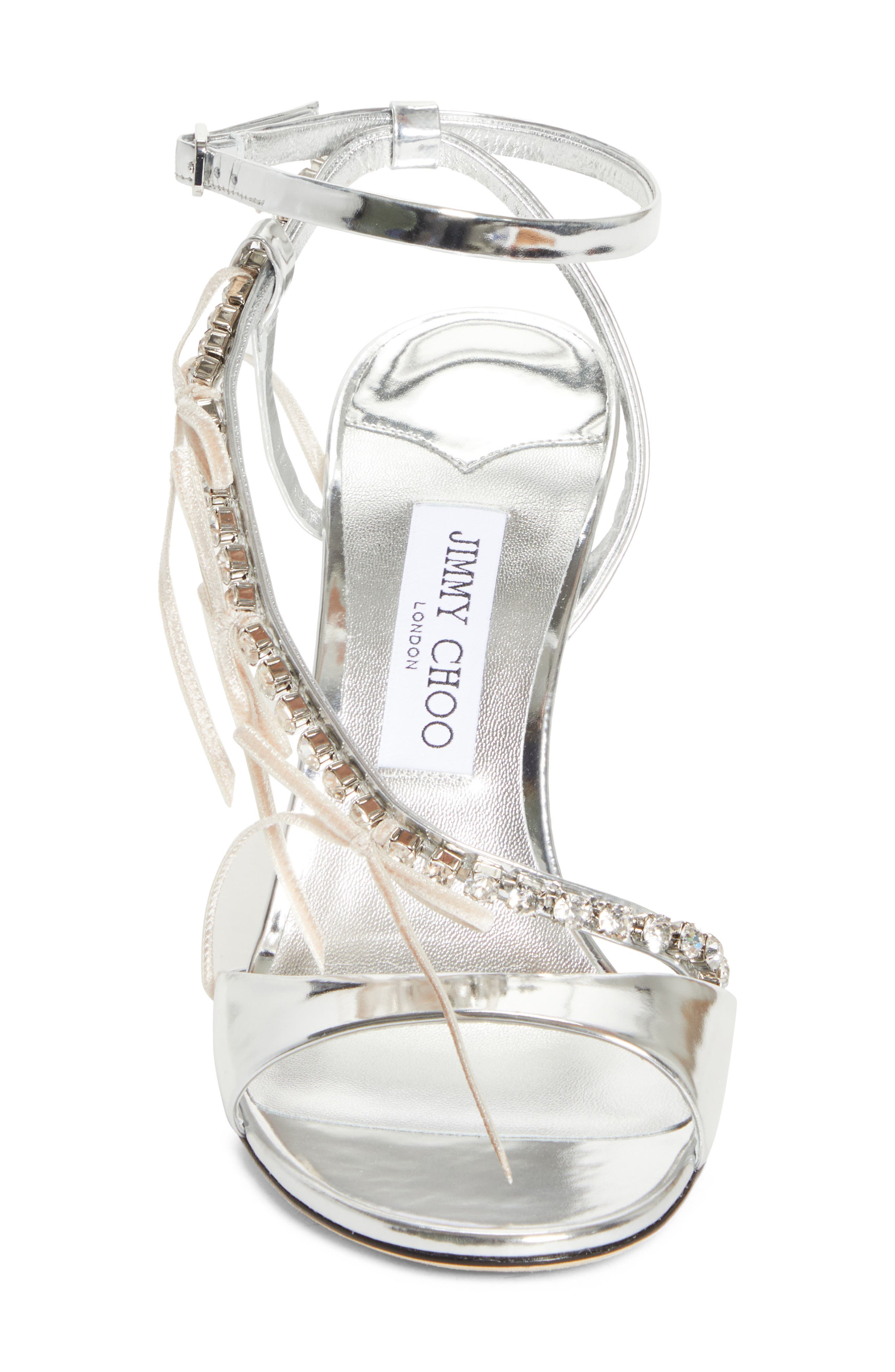 Jimmy Choo Lula Ankle Strap Sandal, Alternate, color, Silver/ Macaron
