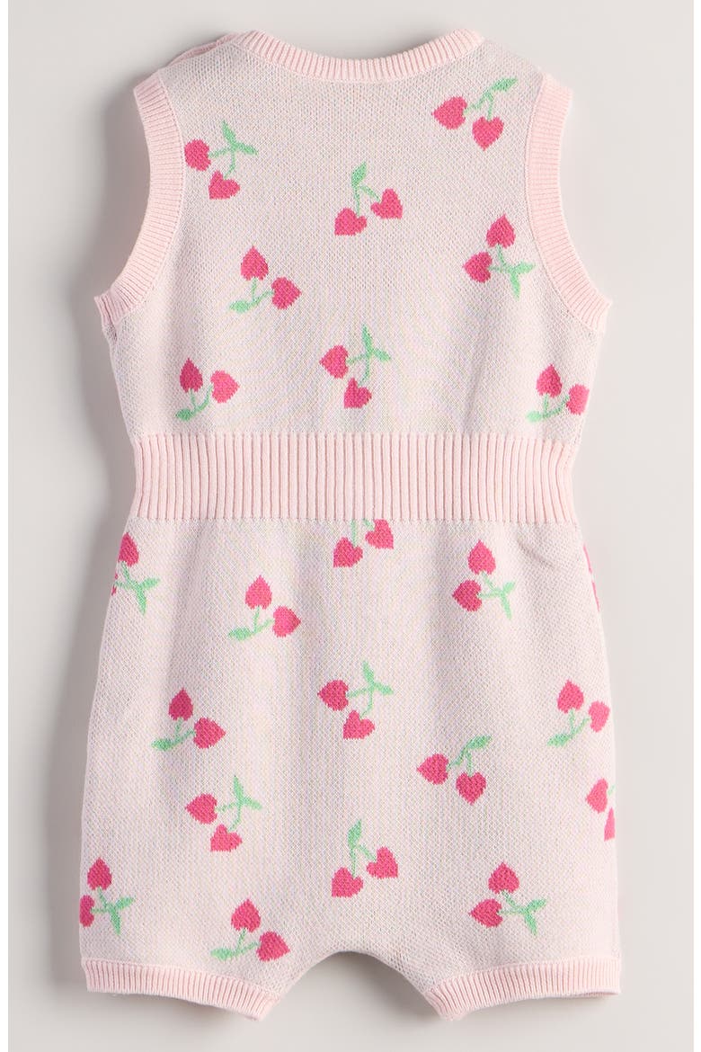 Ribbed Waist Cotton Romper, Alternate, color, PINK BALM CHERRY HEARTS