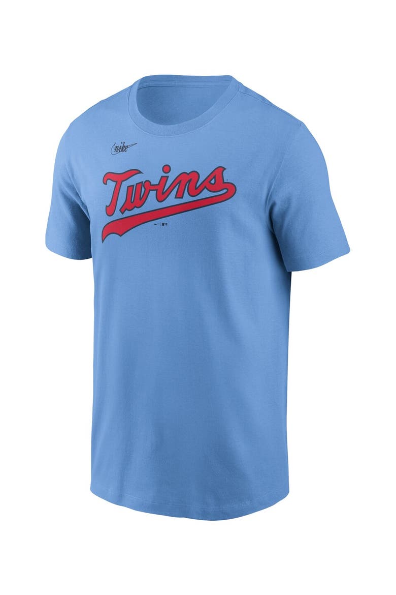 Men's Nike Light Blue Minnesota Twins Cooperstown Collection Wordmark T-Shirt, Alternate, color, Light Blue