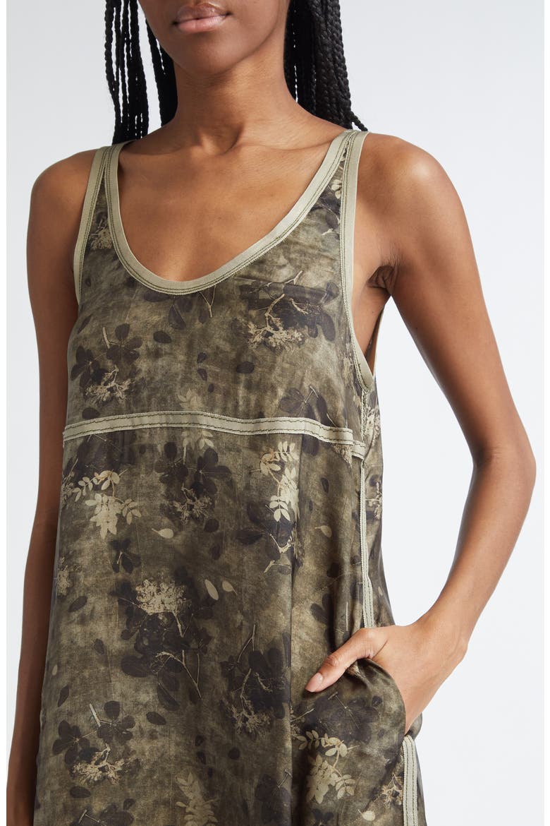 Taped Tank Dress, Alternate, color, OLIVE FLORAL