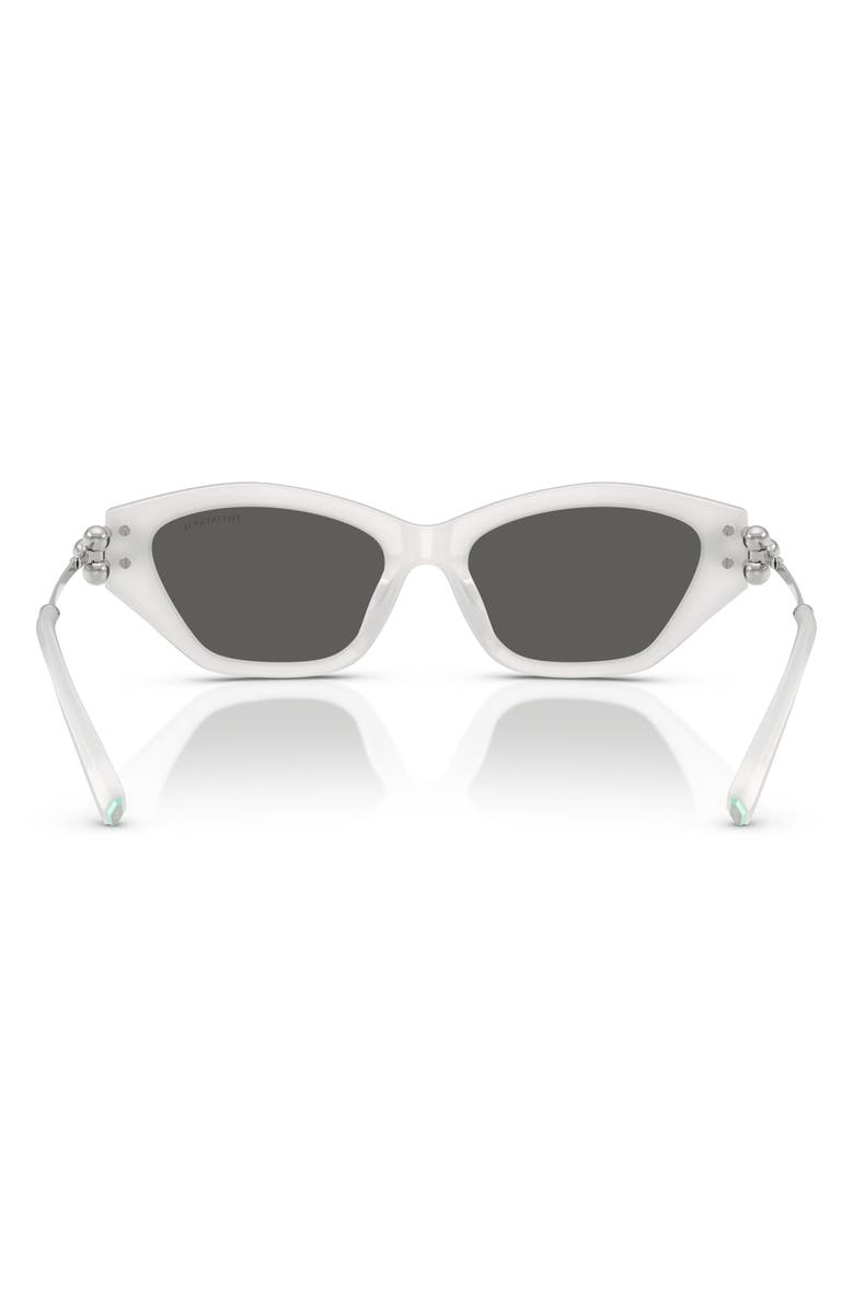 Tiffany & Co. 53mm Cat Eye Sunglasses, Alternate, color, Frosted Star White / Dark Grey