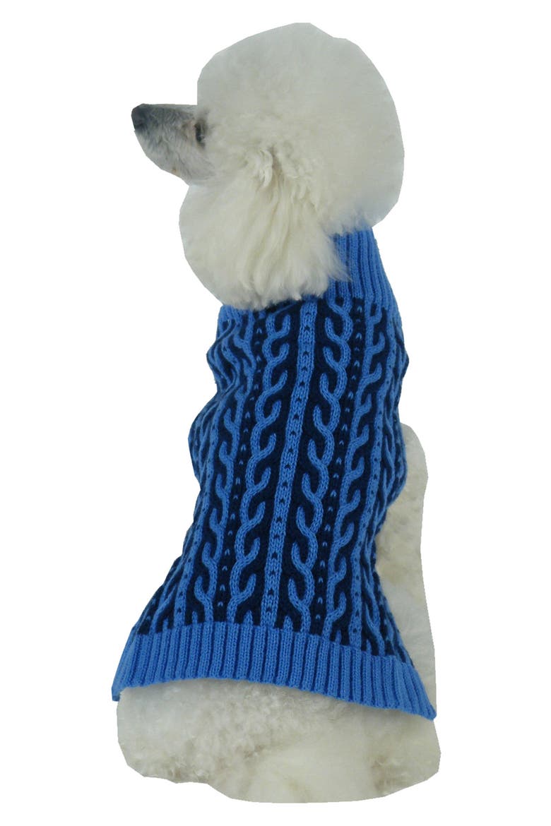 Harmonious Dual Weave Sweater - Medium, Alternate, color, AQUA BLUE AND DARK BLUE