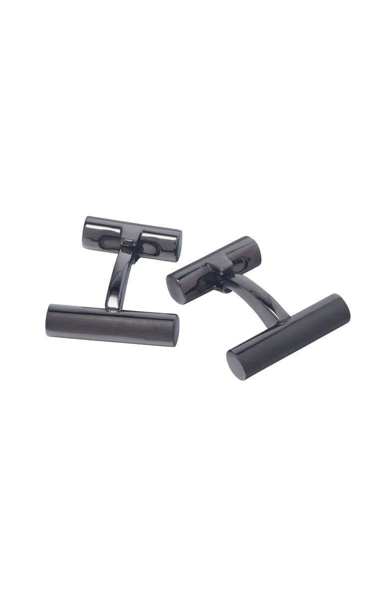 Link Up Bar Cufflinks, Main, color, Black