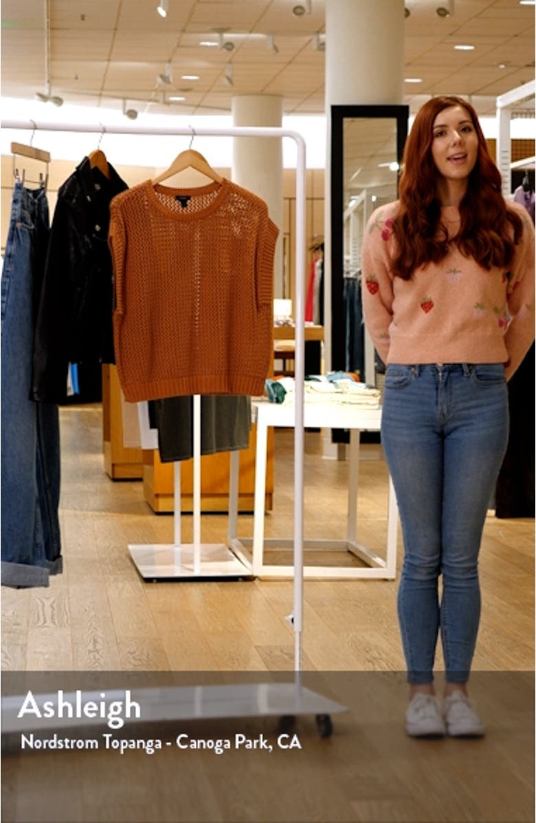 Open Stitch Cotton Crop Sweater Vest, sales video thumbnail