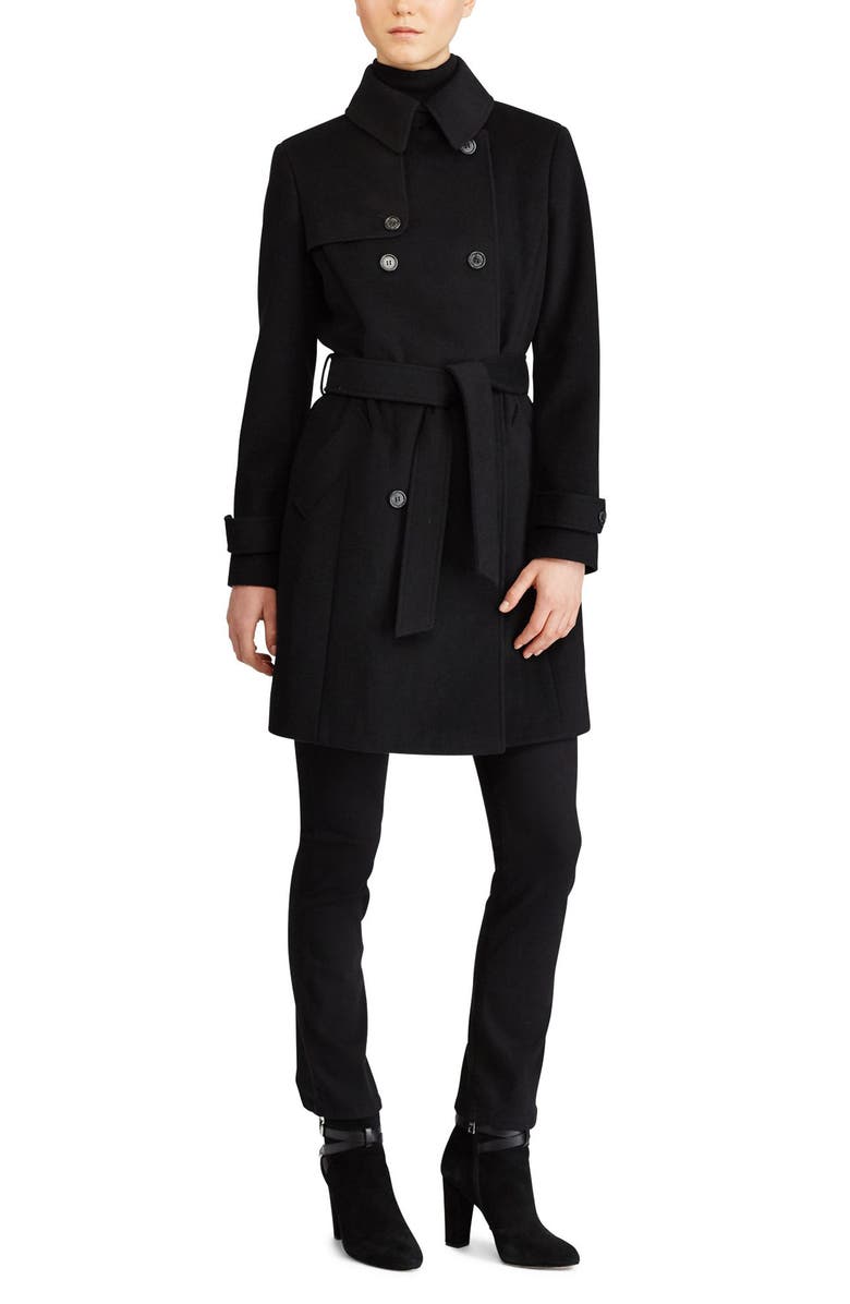 Lauren Ralph Lauren Wool Blend Trench Coat, Alternate, color,