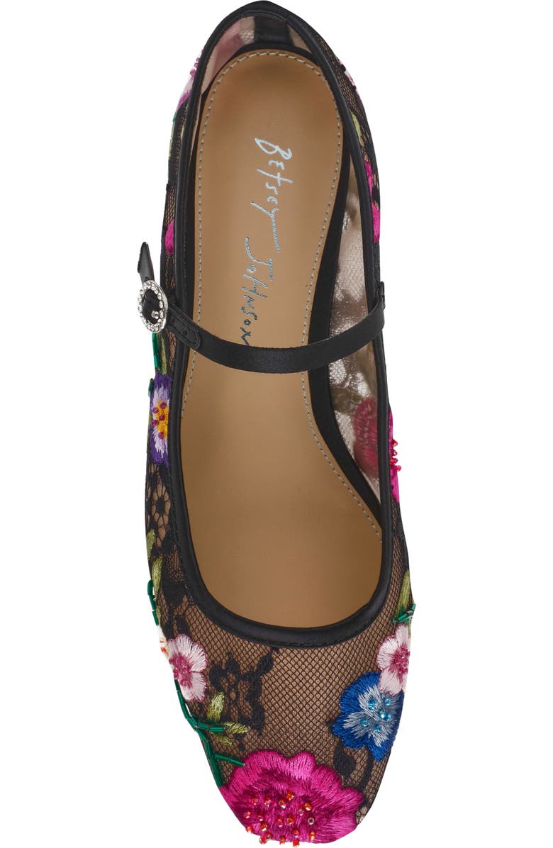 Betsey Johnson Nova Mary Jane Flat, Alternate, color, Black Multi Floral