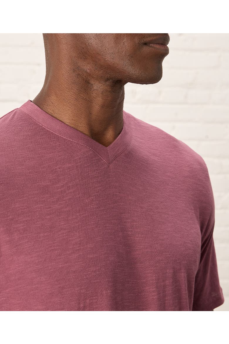 Organic Cotton Featherweight Slub V-Neck Tee, Alternate, color, Mauve