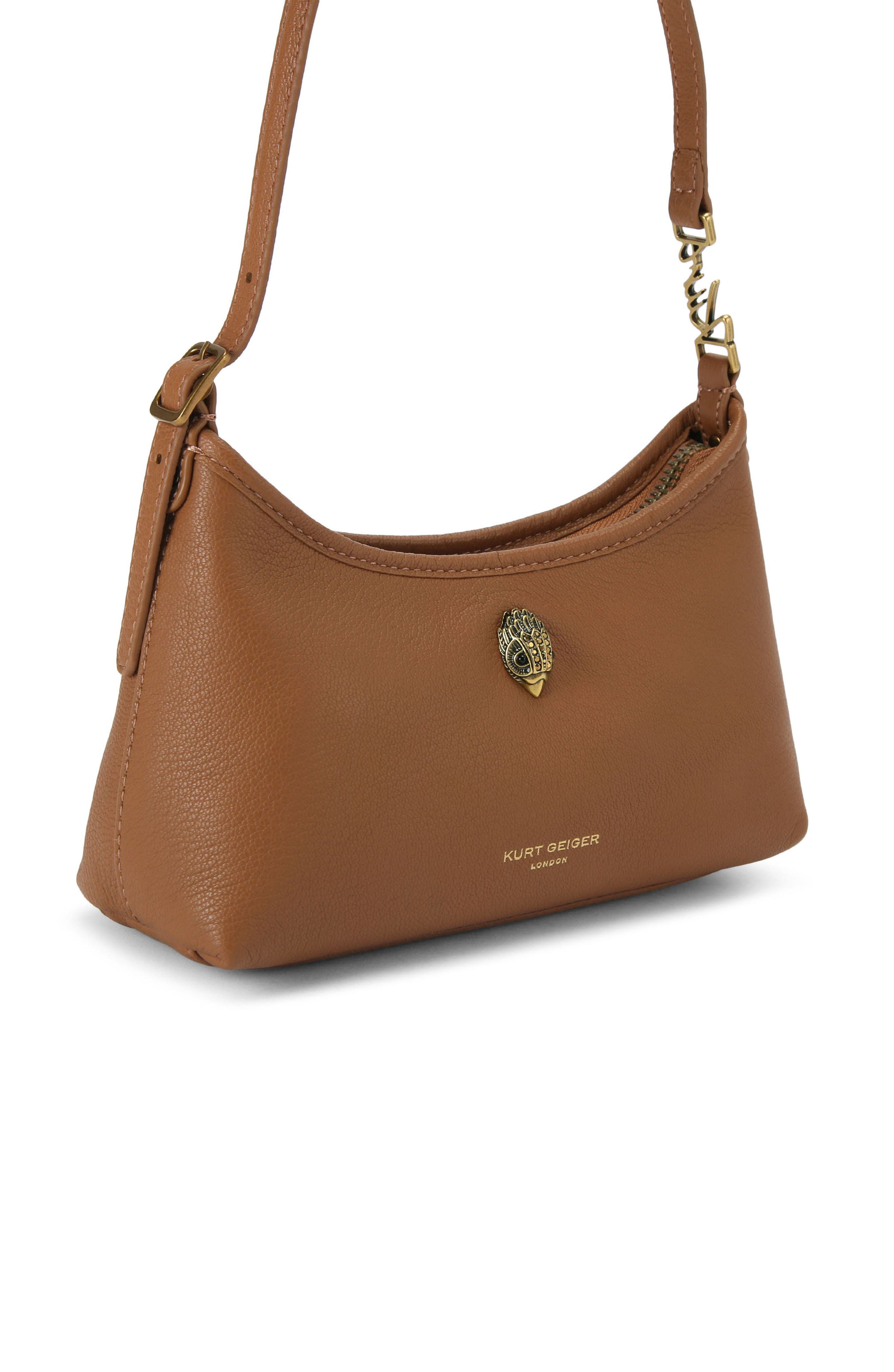 Kurt Geiger London Kurt Leather Shoulder Bag, Alternate, color, Tan Comb