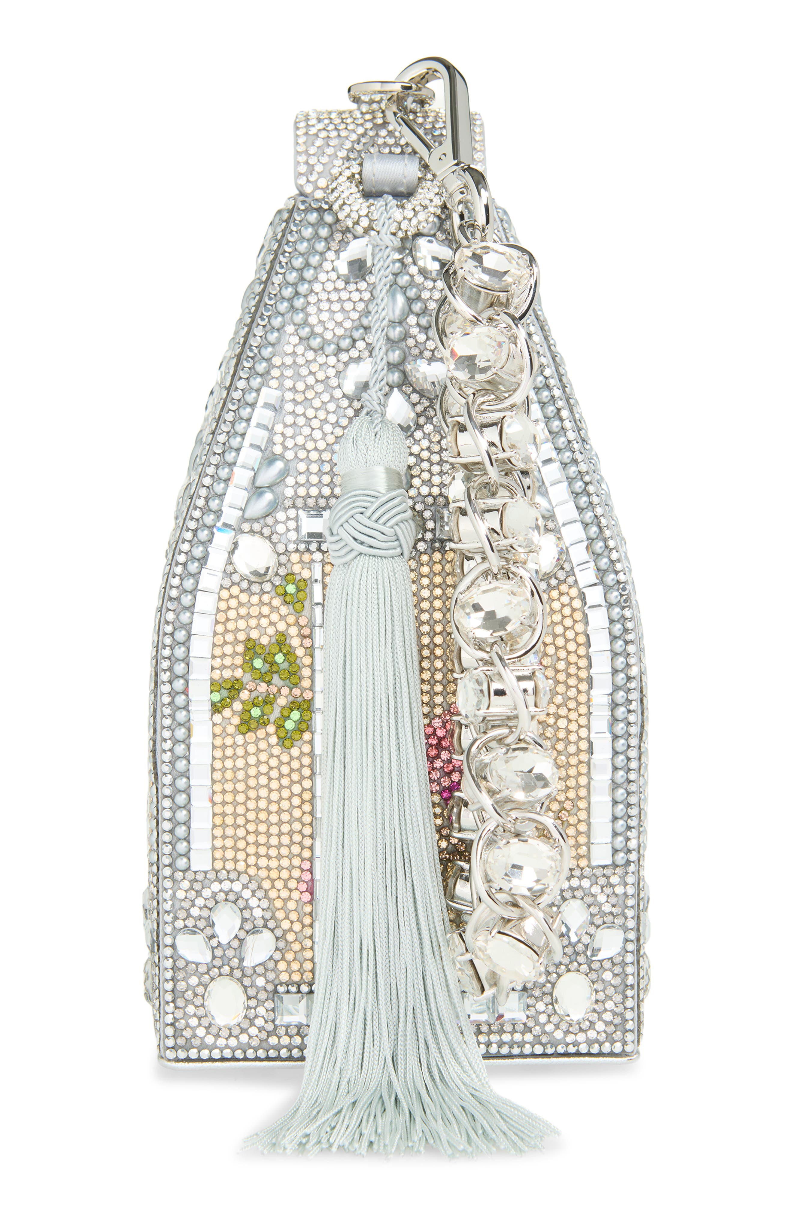 JUDITH LEIBER COUTURE Landmark Birdcage Crystal Minaudière, Alternate, color, Silver Rhine Multi
