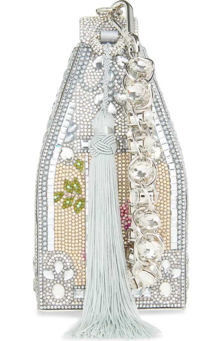 JUDITH LEIBER COUTURE Landmark Birdcage Crystal Minaudière, Alternate, color, Silver Rhine Multi