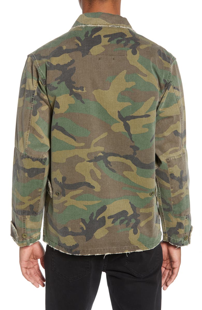 The Kooples Distressed Band Collar Trucker Jacket, Alternate, color,