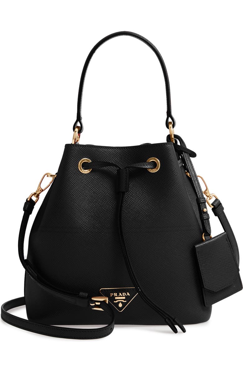 Prada Saffiano Leather Bucket Bag, Main, color,