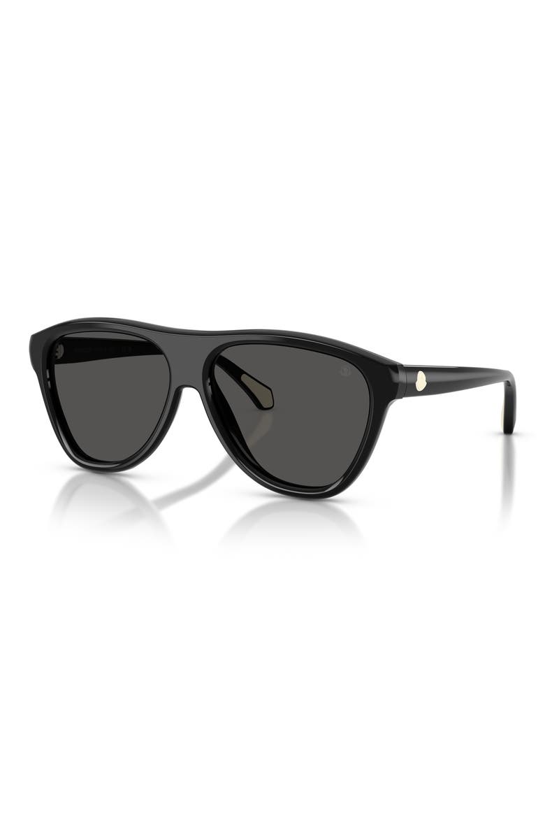 Incline 59mm Pilot Sunglasses, Alternate, color, SHINY BLACK / SOLID GREY