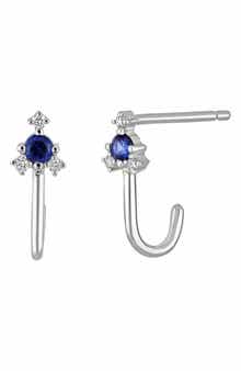 Bony Levy El Mar Diamond & Sapphire Hook Stud Earrings