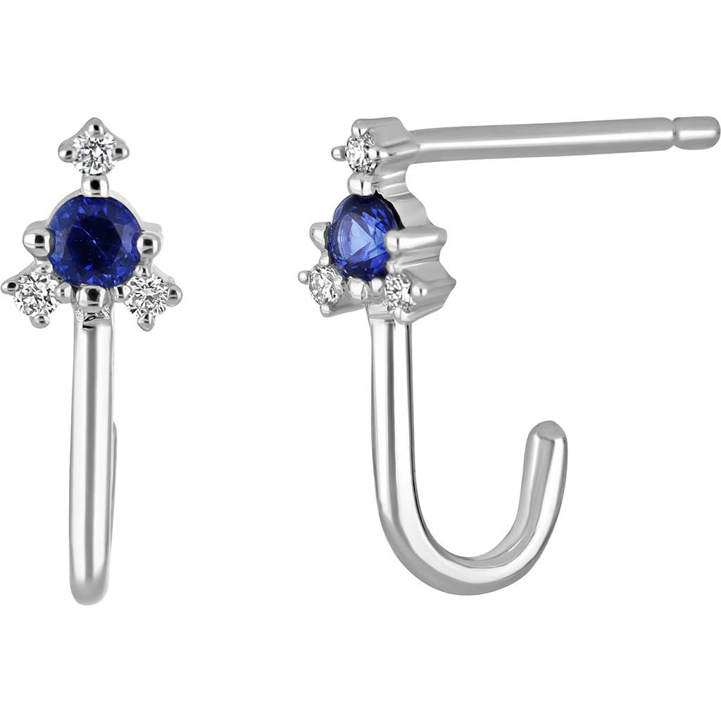 Bony Levy El Mar Diamond & Sapphire Hook Stud Earrings