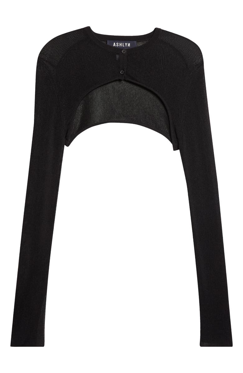 ASHLYN Liliana Micro Shrug, Main, color, Black