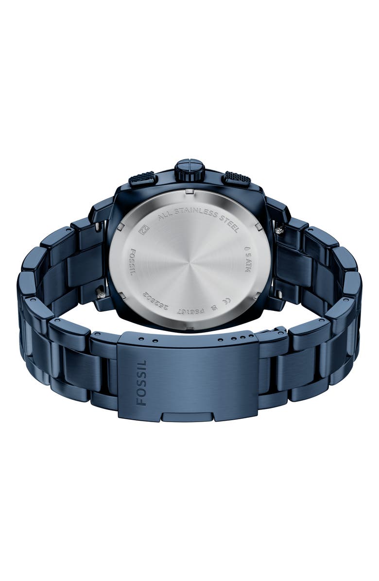 Fossil Machine Navy Chronograph Bracelet Watch, 44mm, Alternate, color, 