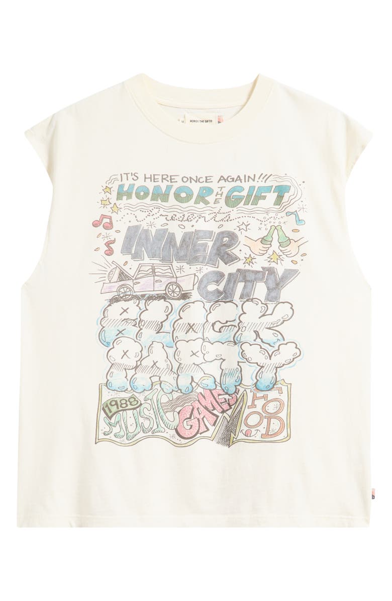 HONOR THE GIFT Block Party Graphic Muscle Tee, Alternate, color, Bone