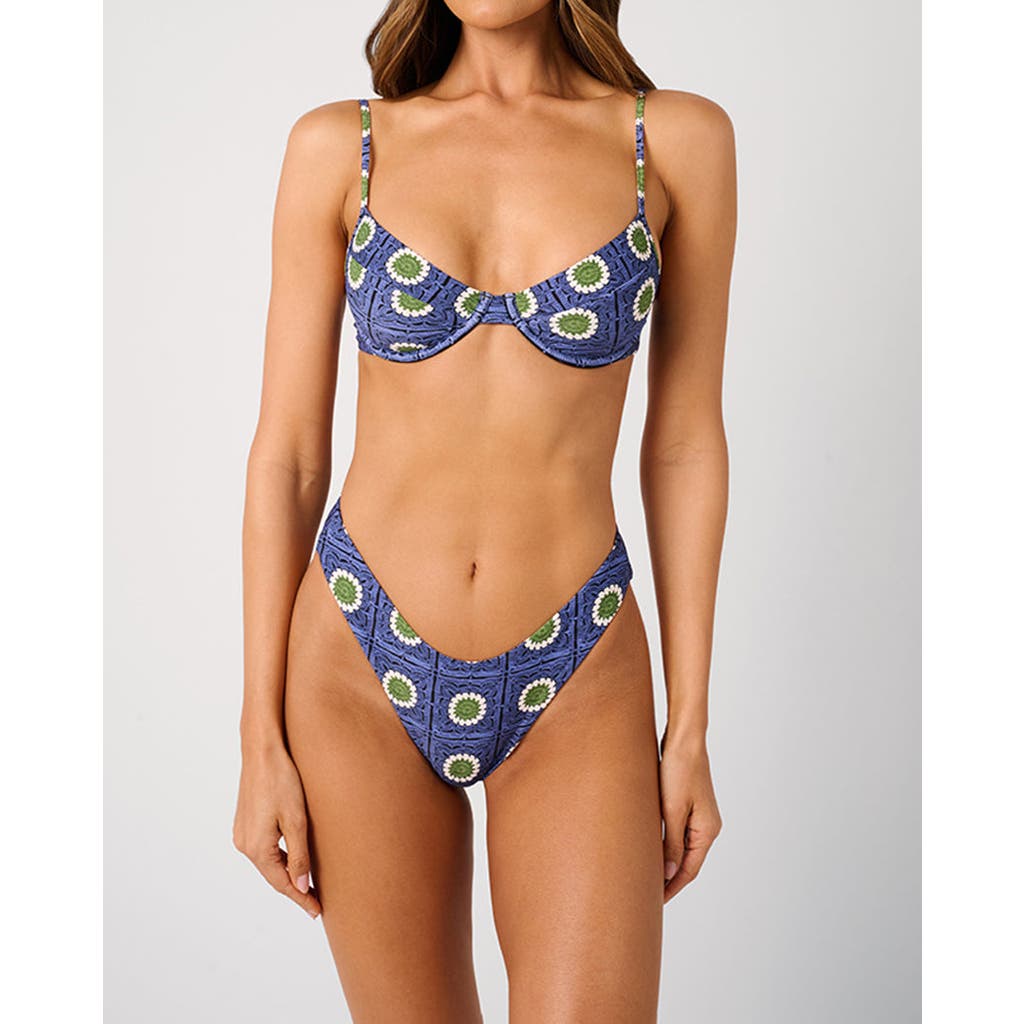 Weworewhat Full Coverage Underwire Bikini Top In Blue