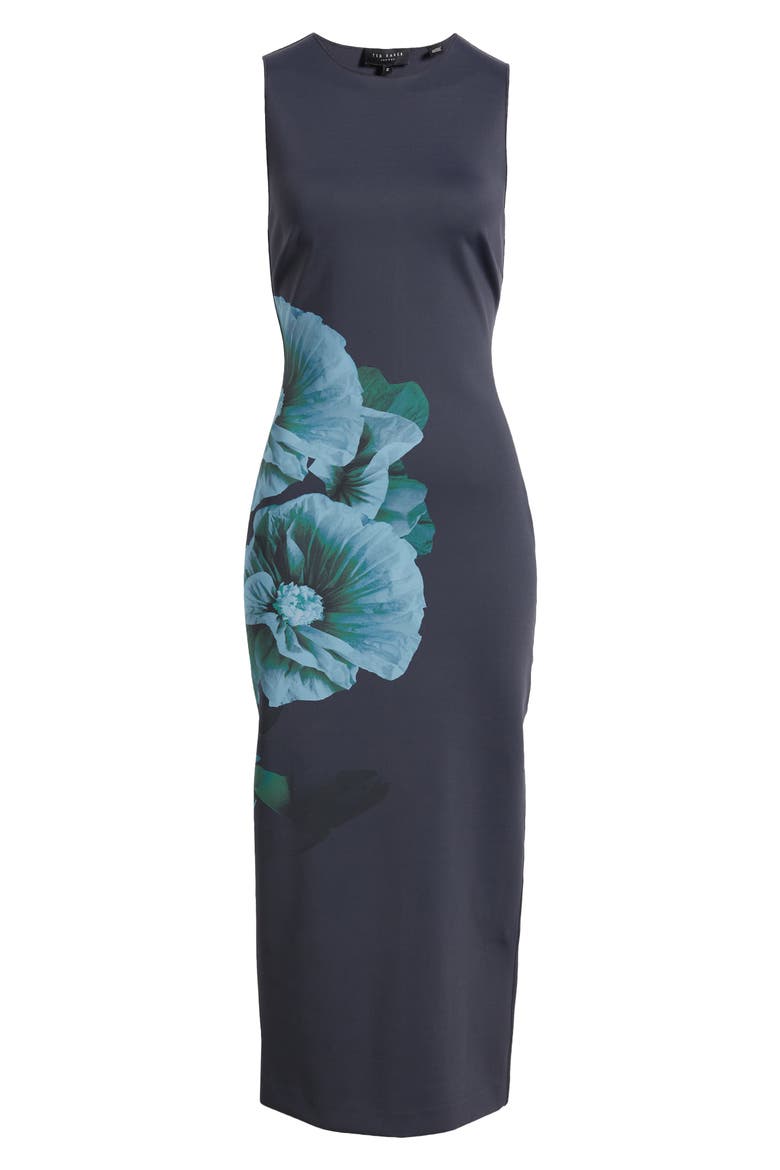 Cloudi Print Scuba Knit Body-Con Dress, Alternate, color, NAVY