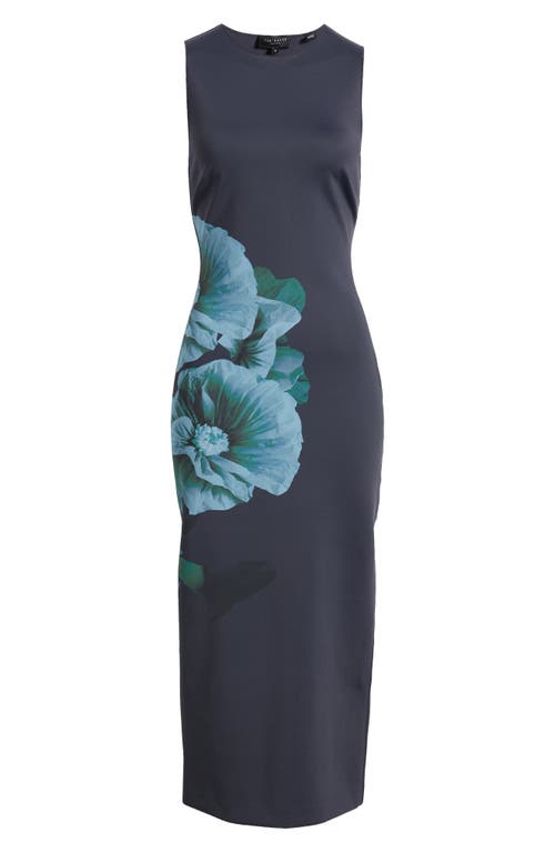 Ted Baker London Cloudi Print Scuba Body-con Dress In Navy