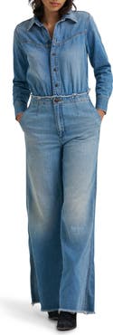 Wrangler Radiating Long Sleeve Denim Jumpsuit