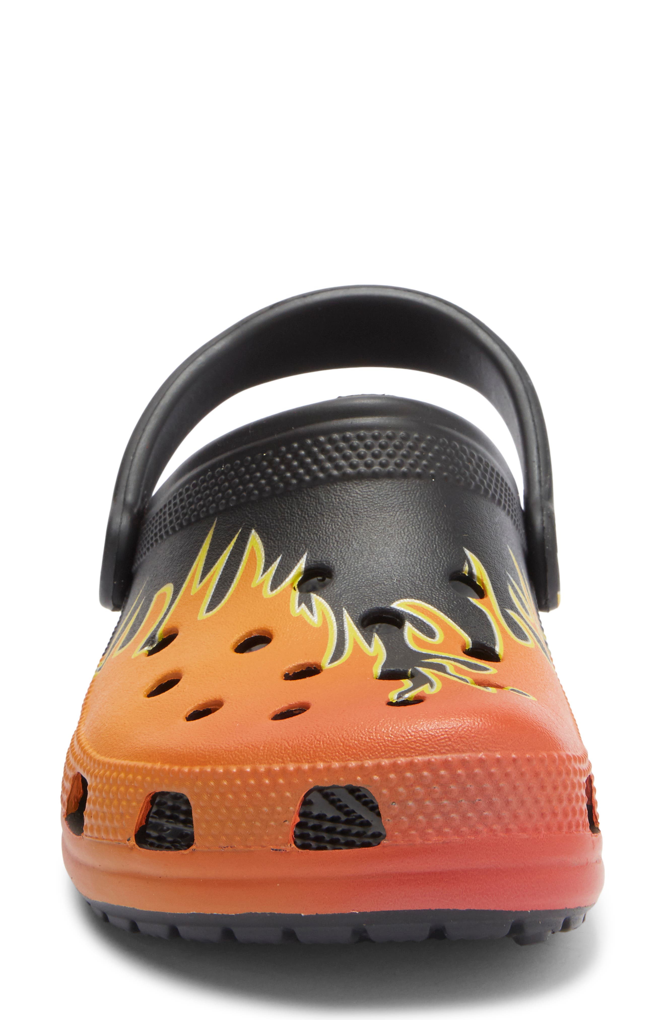CROCS Classic Flames Clog, Alternate, color, Black/ Multi