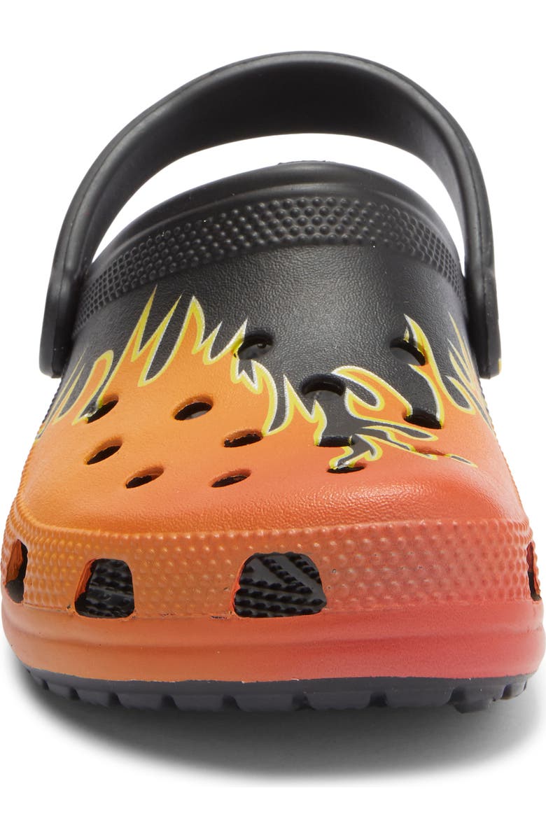 CROCS Classic Flames Clog, Alternate, color, Black/ Multi