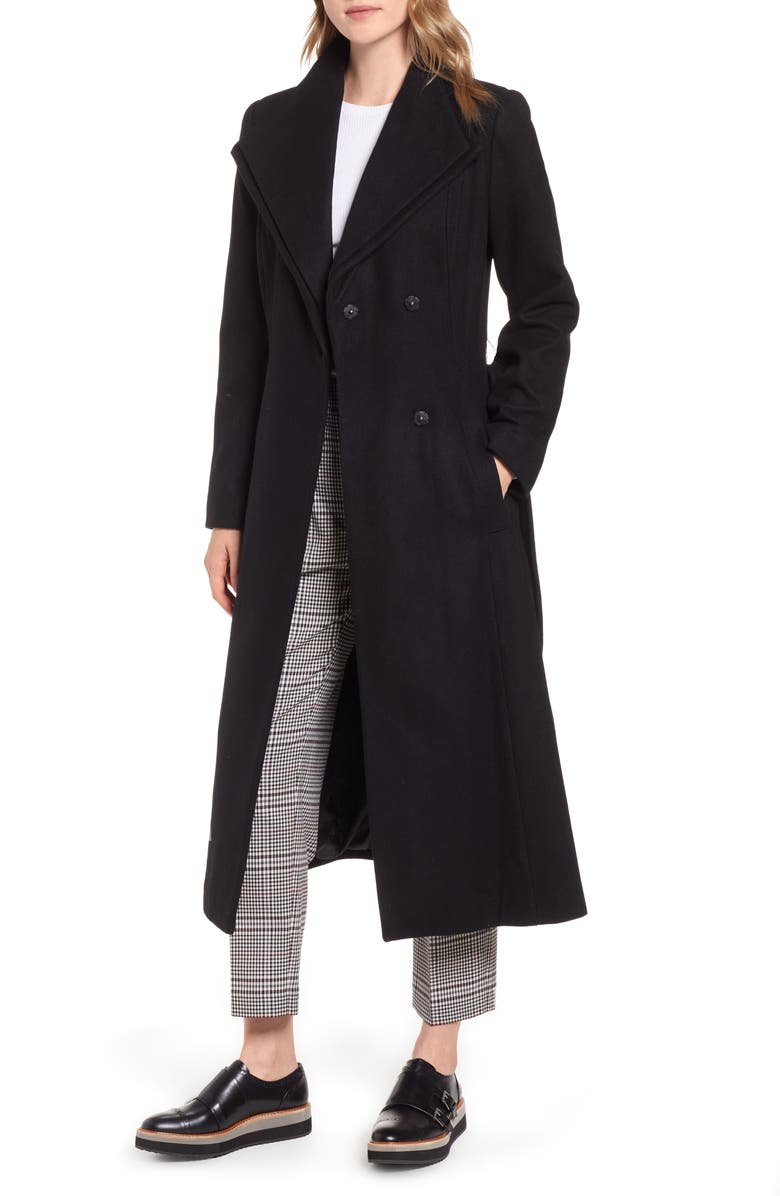 Kenneth Cole New York Double Lapel Wool Blend Wrap Coat, Main, color,