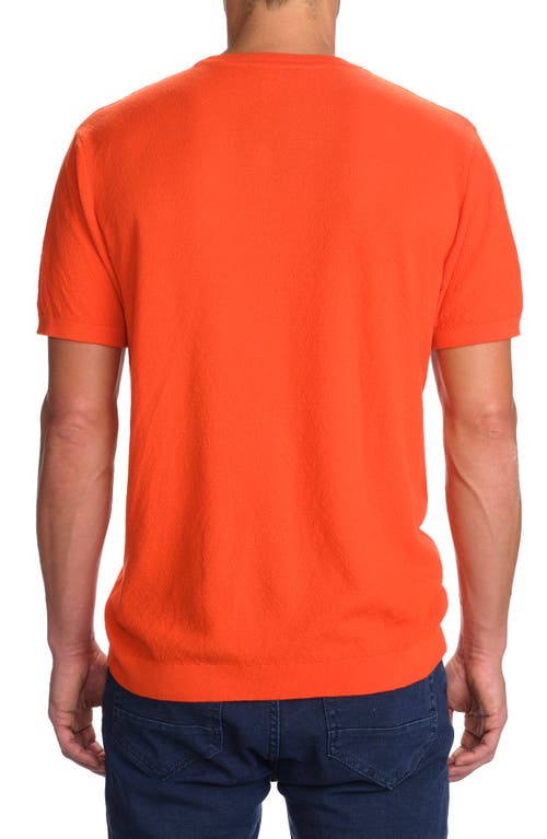 Studio Garnet Los Angeles Textured Short Sleeve Cotton Sweater In Tangelo