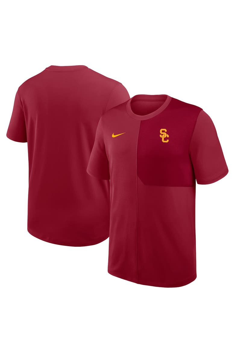 Men's Nike Cardinal USC Trojans 2025 Sideline UV Performance Coach T-Shirt, Alternate, color, Cardinal